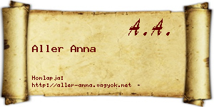 Aller Anna névjegykártya