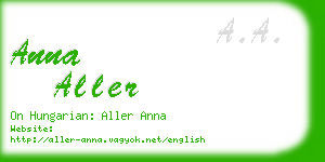 anna aller business card